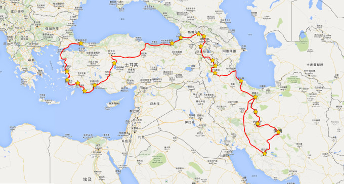 因为此行历时75天,共走了4个国家,伊朗~亚美尼亚~格鲁吉亚~土耳其图片